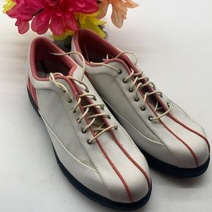 Callaway White Pink Golf Shoes Spikes Sz 7.5
